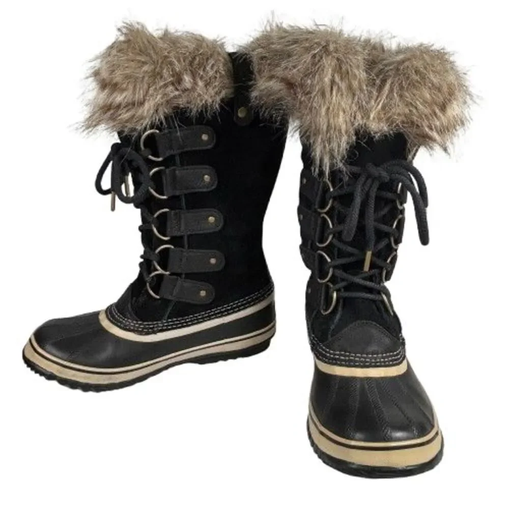 SOREL Women's Joan of Artic Black Quarry Snow Boots Size 8 Waterproof NL2429-010